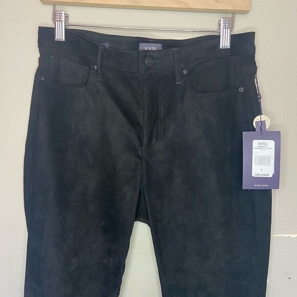 NYDJ NWT Black Velvet/Velour Mid-Rise Alina Ankle Legging/Pants Size 6 - Picture 2 of 7